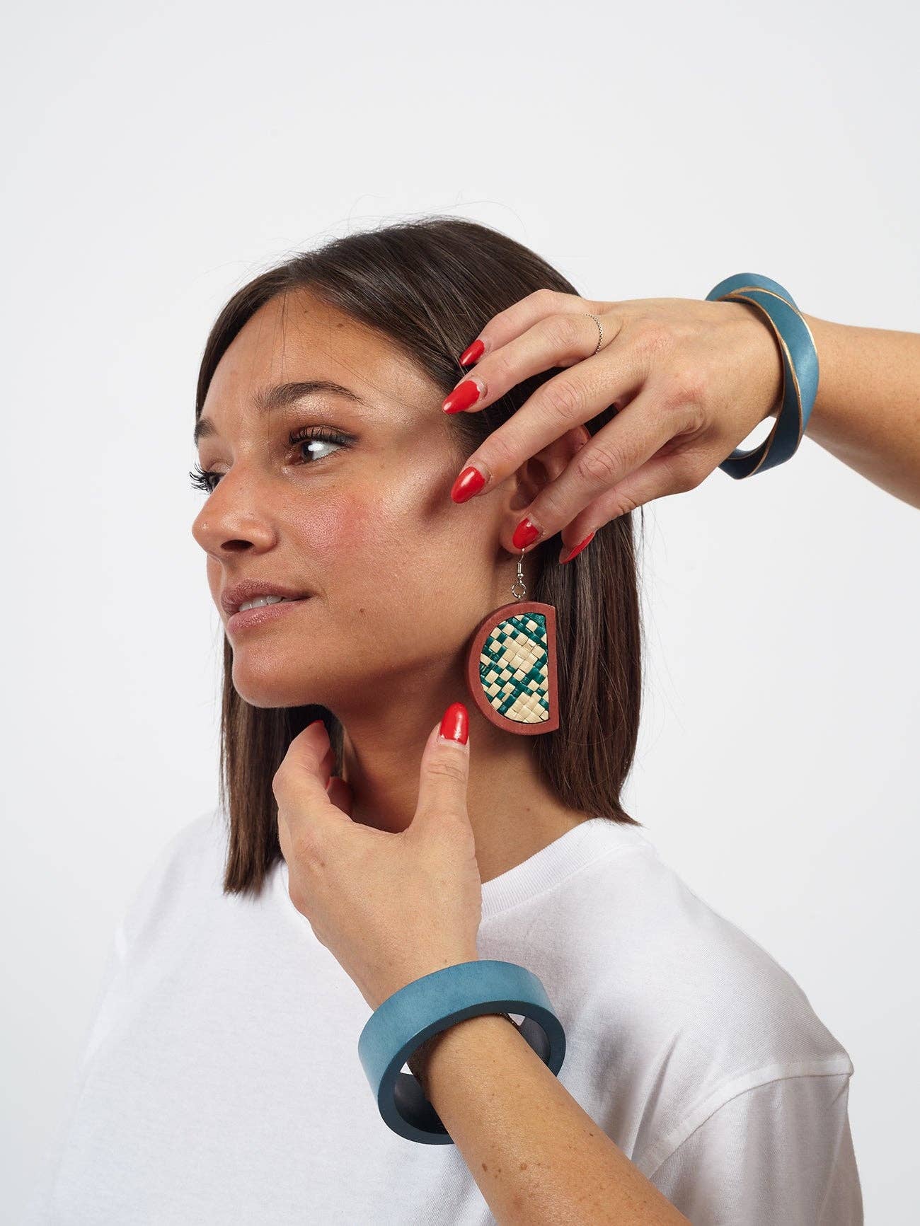 Bijondo - Wholesale Dangle Earrings - Elsa Rattan Wood Earrings2