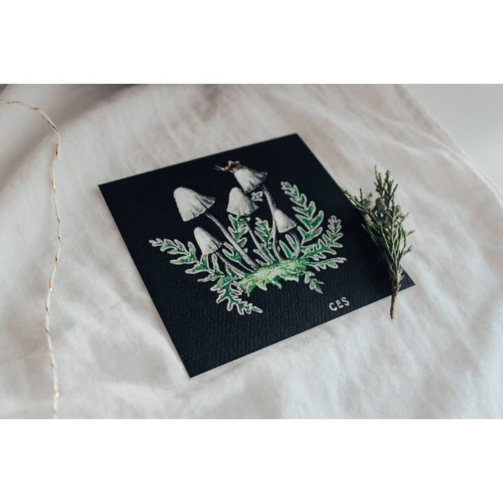 Bonnet nitreux à motif de champignons pour la vente par Brevity Art