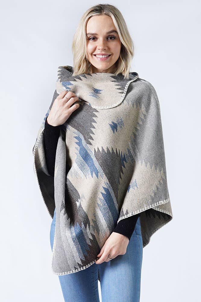 Hana - Wholesale Poncho - Women's - Western Pattern Poncho1