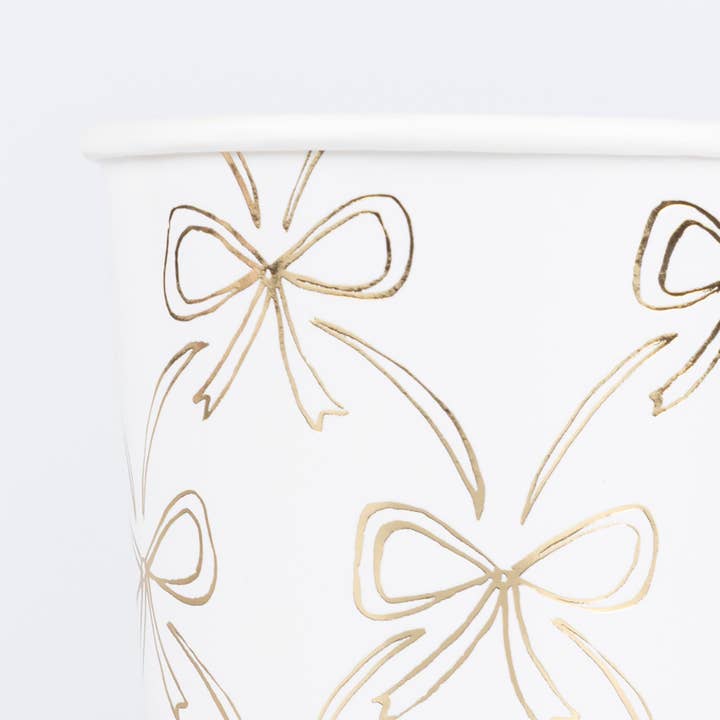 Meri Meri – wholesale Disposable cup – Gold Bow Cups1
