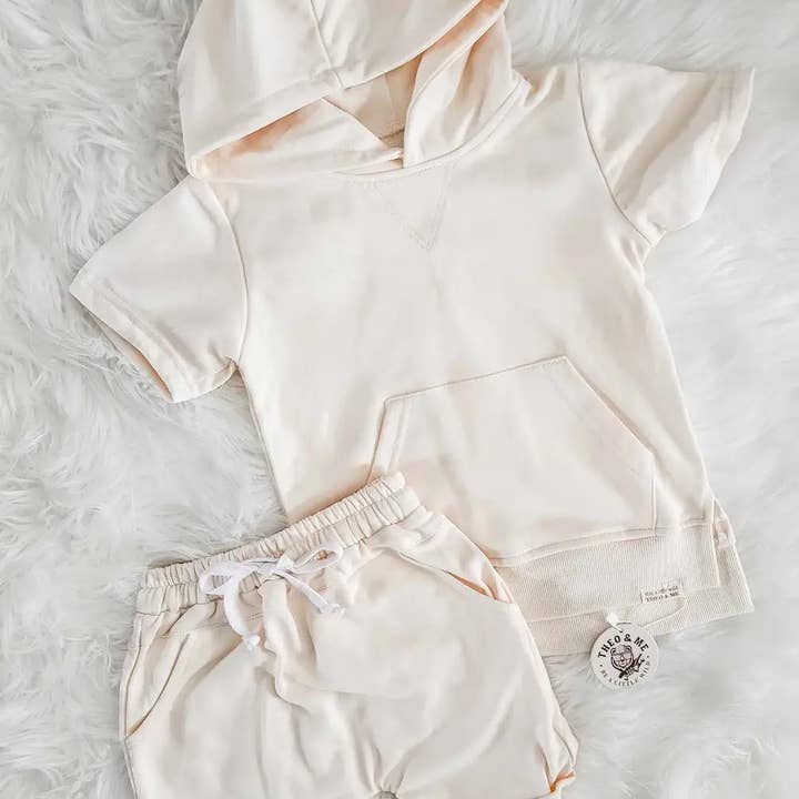 Conjunto de 2 piezas para niños - Conjunto de verano primavera 2026 - Crema/Mantequilla para venta al por mayor de Rufflеѕ & Bоwtіеѕ - Affordable Boys & Girls Clothing