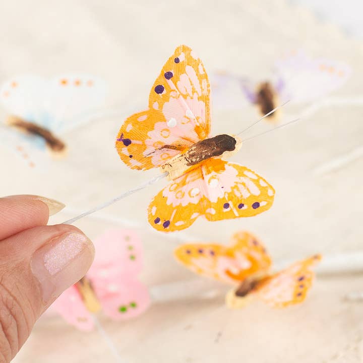 Factory Direct Craft - Wholesale Artificial Flowers - Assorted Artificial Feather Butterflies (Pack of 12)2