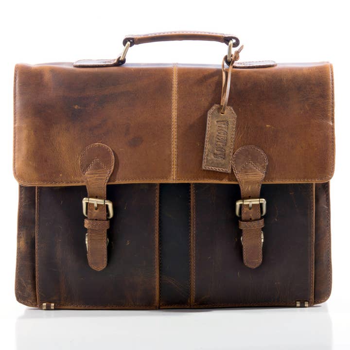Vintage Leren Aktetas - ZP09 voor wholesale door Viceroy Leathers