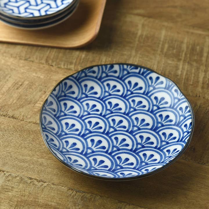 Plato de 16 cm con patrón japonés ondulado para venta al por mayor de Yamani