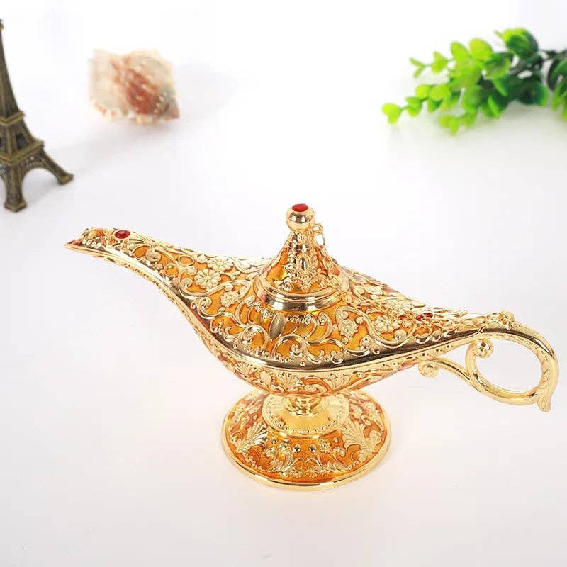 La Bella Monte - Wholesale Incense Holder - Colorful Metal Genie Lamp Bronze Holiday Décor0