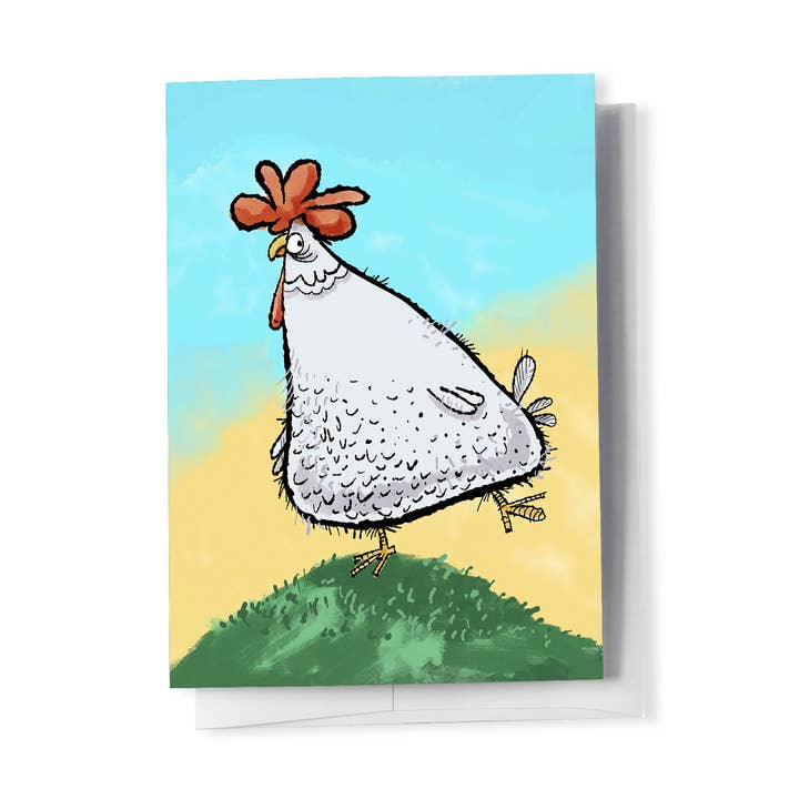 Chicken on a Hill for wholesale by Brian Barber, Illustration