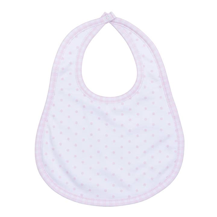Babete Gingham Dots - Rosa por atacado de Magnolia Baby