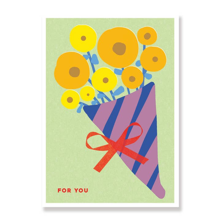 For You - Flower Bouquet Greeting Card for wholesale by Willow Ship