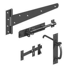 Gatemate 16'' Black Side Gate Kit With Suffolk Latch for wholesale by IronmongeryWorld