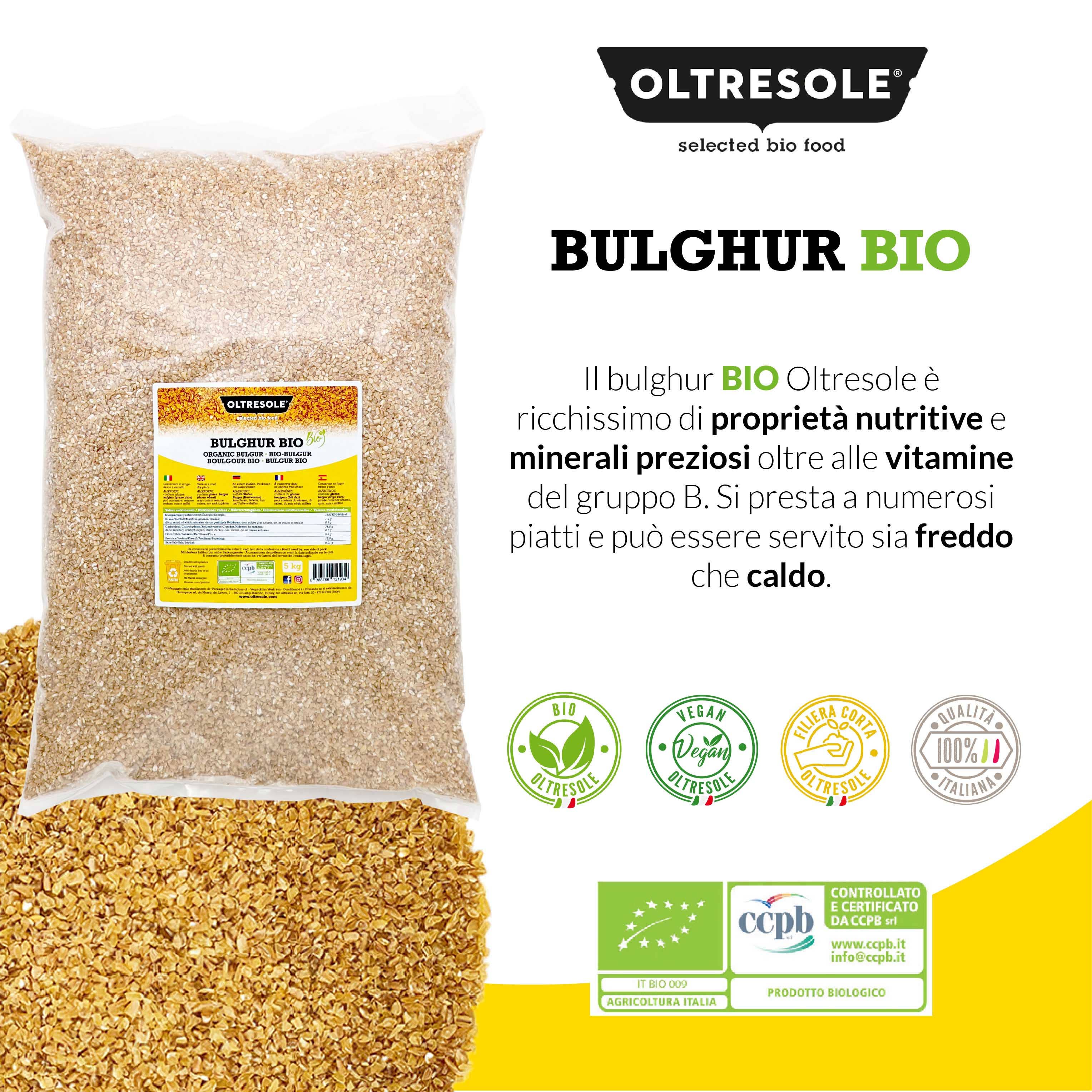 Oltresole – wholesale Fullkornsprodukter – EKOLOGISK BULGUR 5 kg1