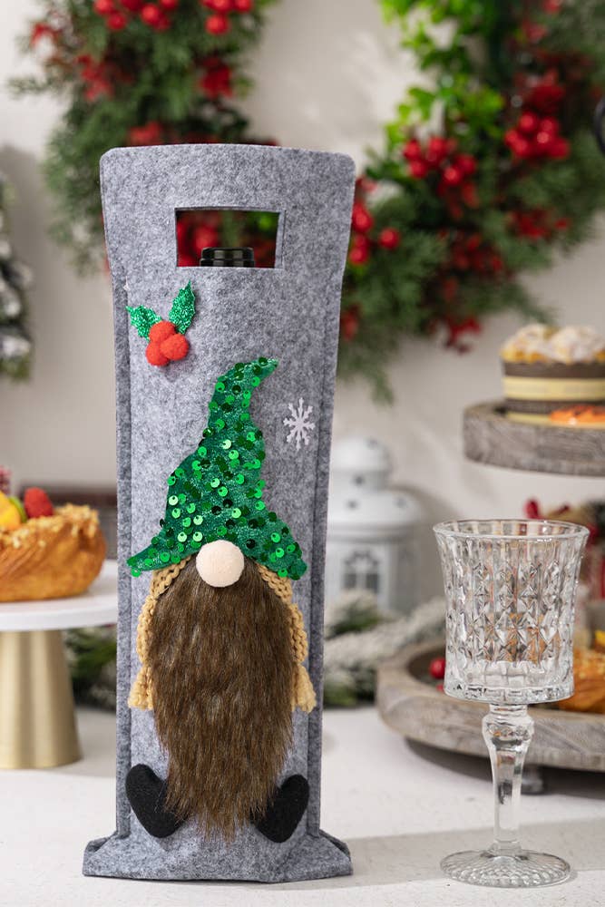 UNISHE - Wholesale Wine Gift Bag - Christmas Gnome Wine Bottle Bag HB0662