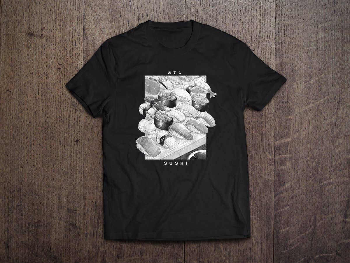 Noms - Wholesale Screen Printed T-Shirt - Unisex - Sushi Street Shirt0