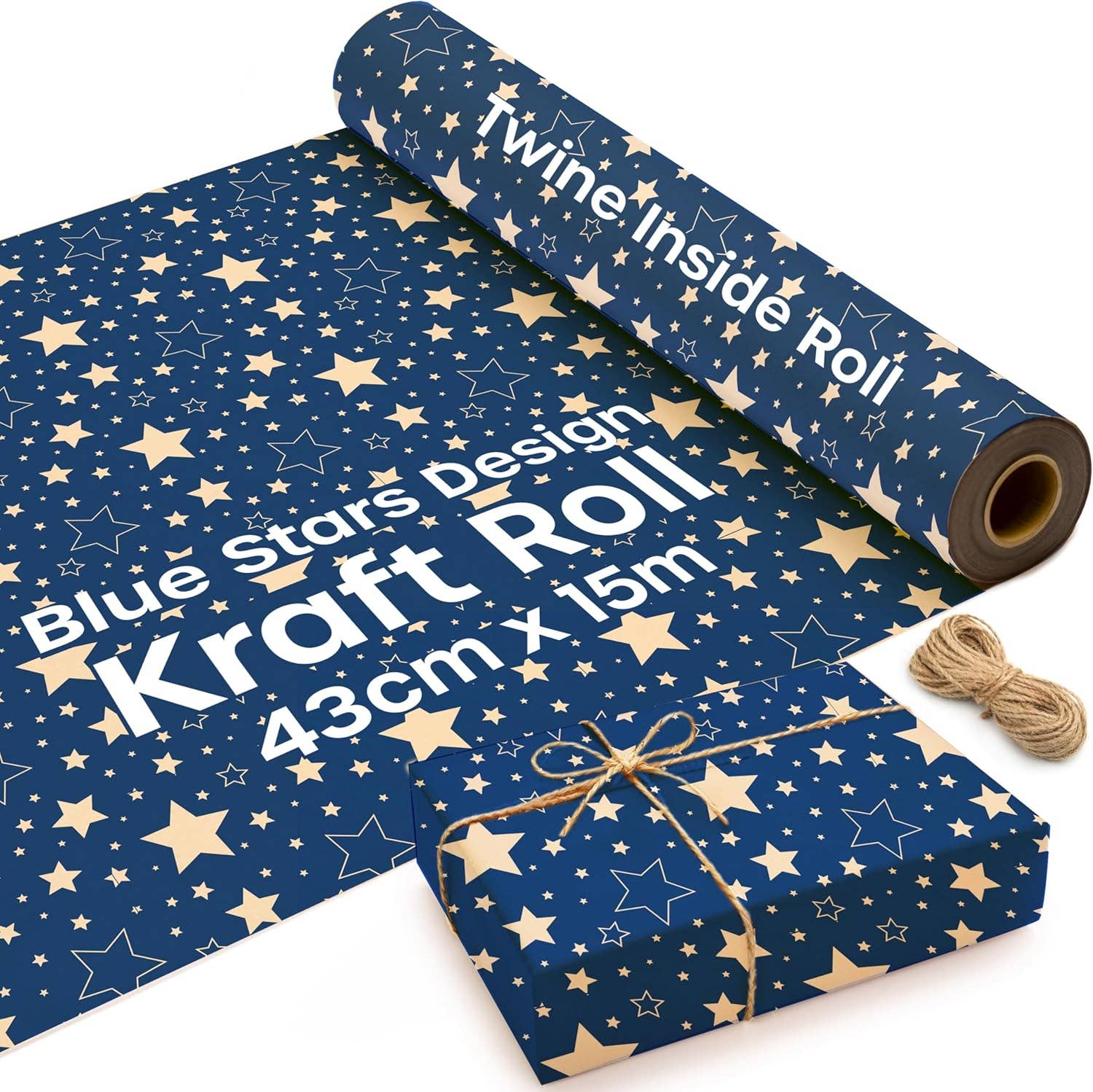 Jara Trading - Wholesale Wrapping Paper Roll - Kraft Wrapping Paper - 15M x 43CM Premium Gift Wrapping Paper Roll Patterned with Strings - Brown Paper Roll Used as Christmas Wrapping Paper, Birthday Wrapping Paper or Parcel Packing9