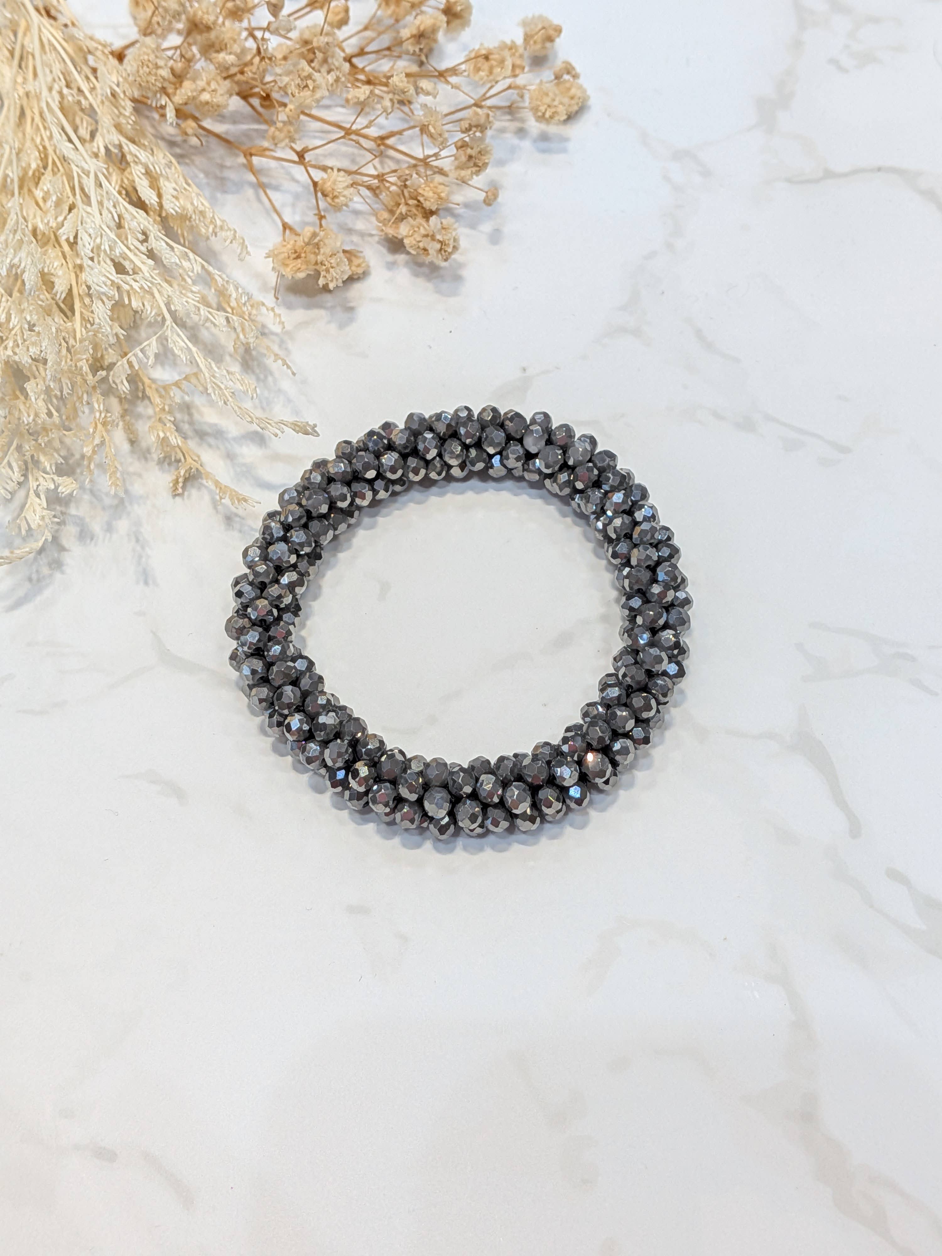 LOLO & YAYA - Wholesale Link & Chain Bracelet - Black-tone crystal effect bracelet11