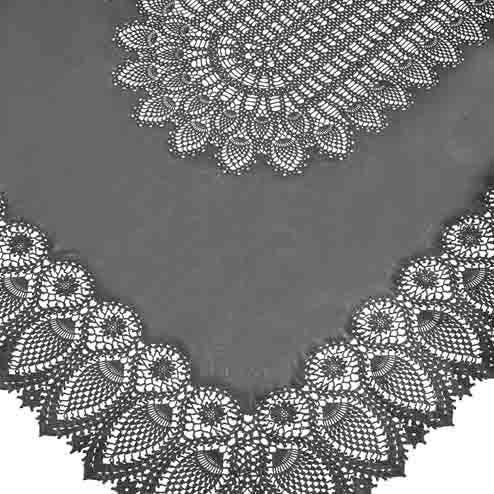 Fiorirà un giardino - Wholesale Tablecloth - Dark Grey Vinyl Waterproof Tablecloth Lace 150 x 264 cm0