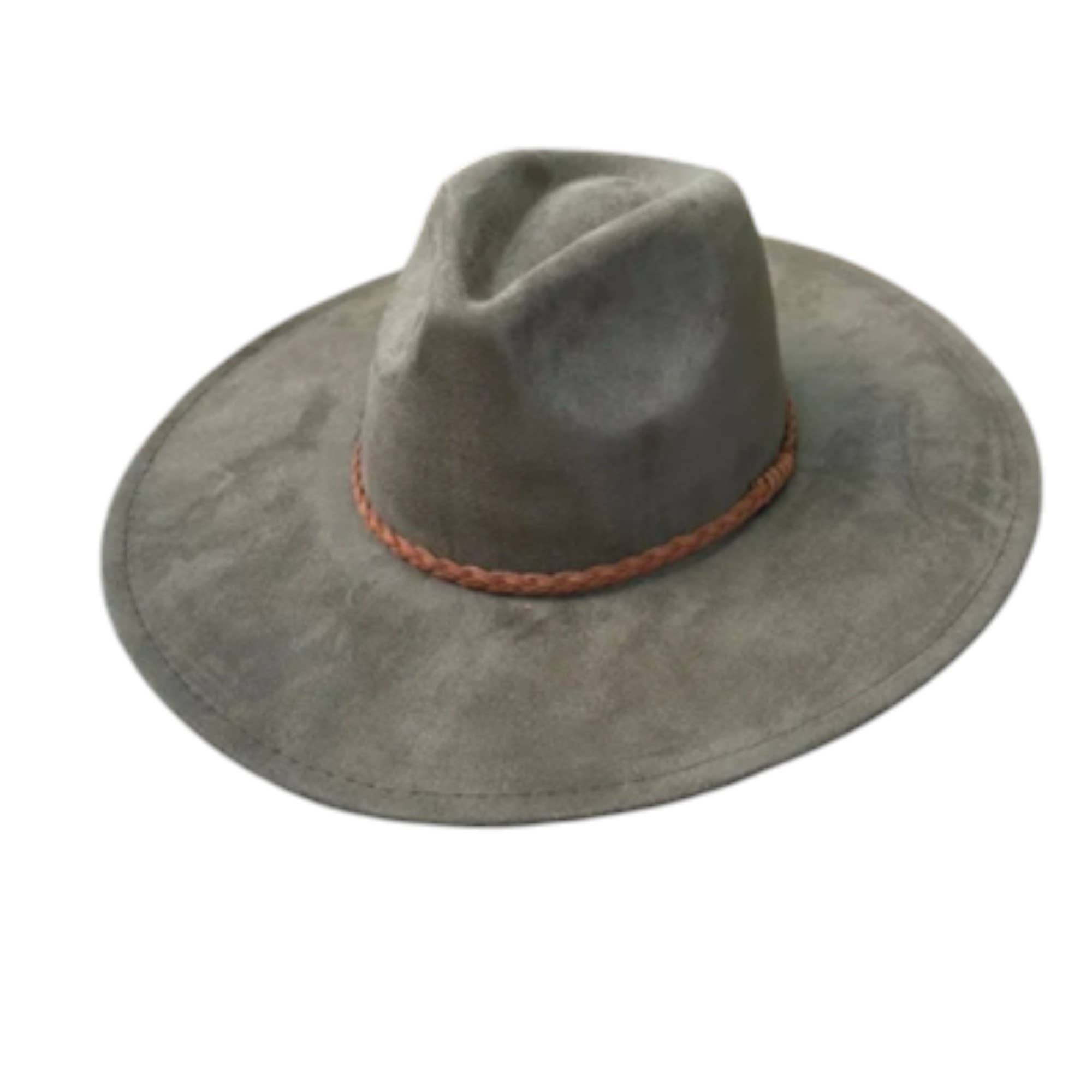 Portia Hat – wholesale Fedora - Unisex – Wide Brim Vegan Suede Hat – Classic & Stylish 4