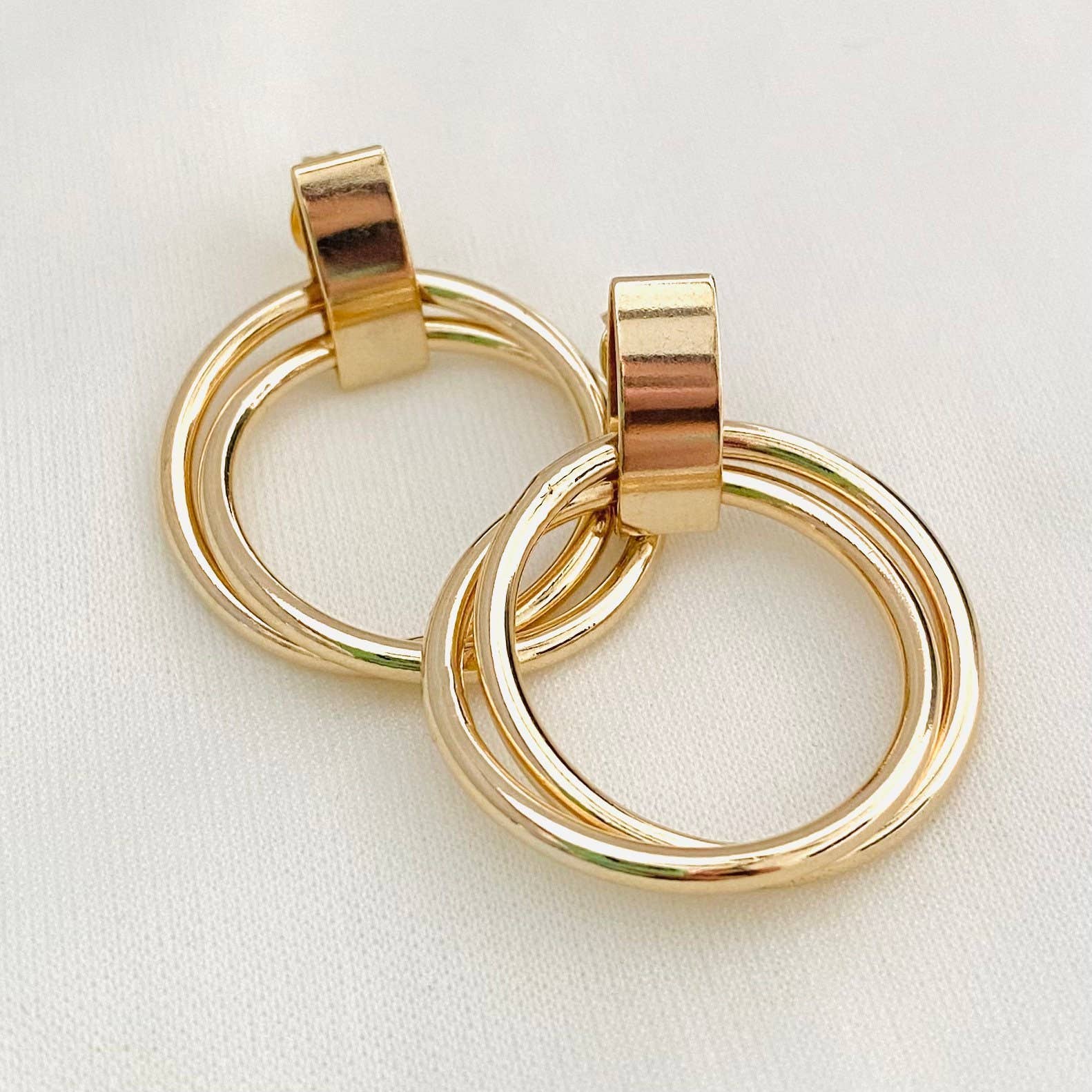 Housegoldjewelry – Engroshandel Hængeøreringe og creoløreringe – Dobbelt Hoops, Hoop Øreringe, Dingle Hoops,3