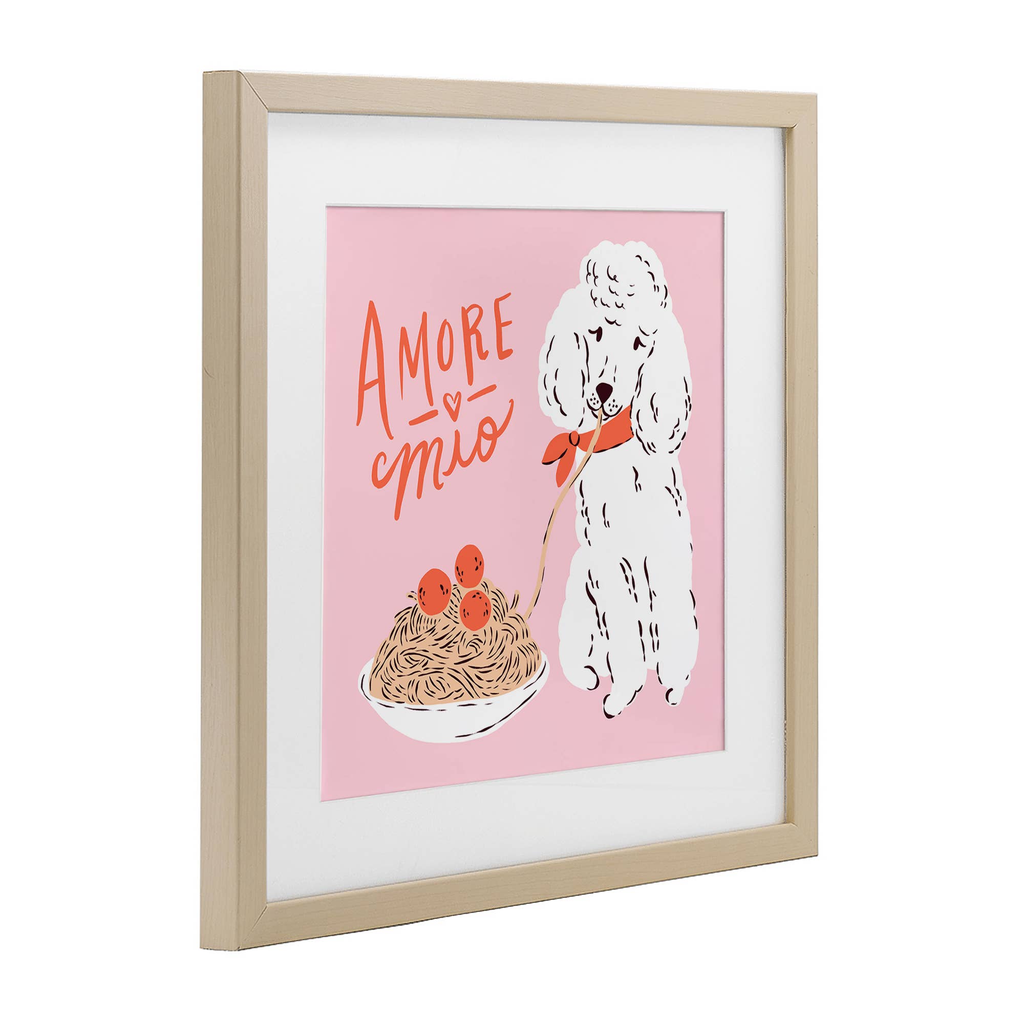 Stupell Industries – Engroshandel Vægskilt – Amore Mio Pasta Poodle - Print Under Glas Vægkunst8