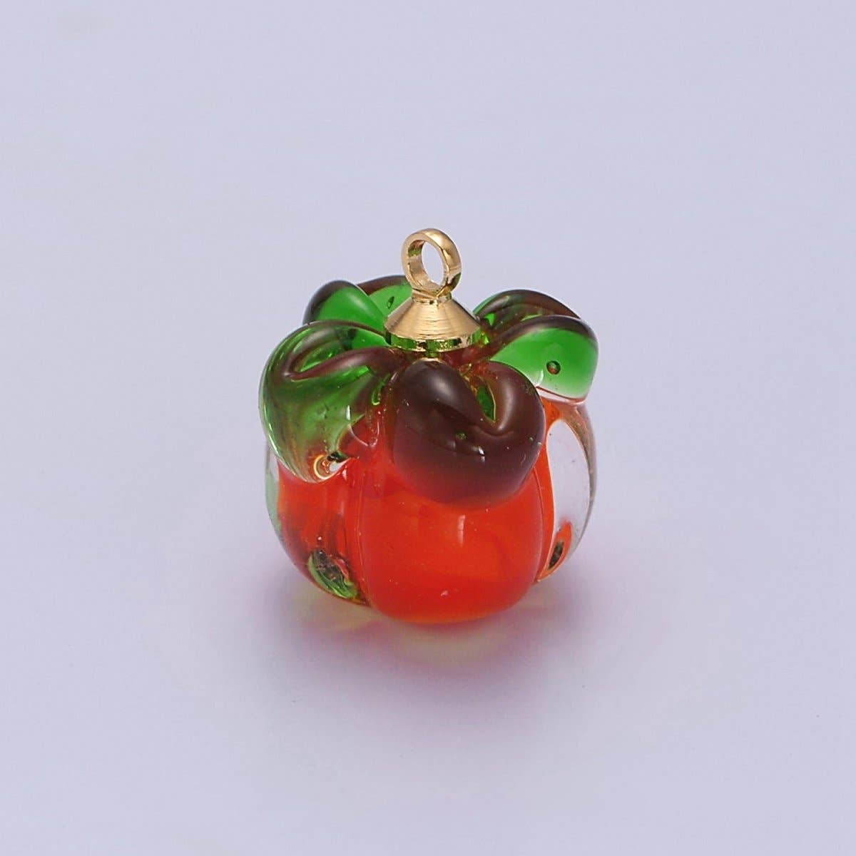 Aim Eternal - Wholesale Individual Charm/Pendant - Mini Red Tomato Fruit Vegetable Foodie Inspired Glass Charm | W-1990