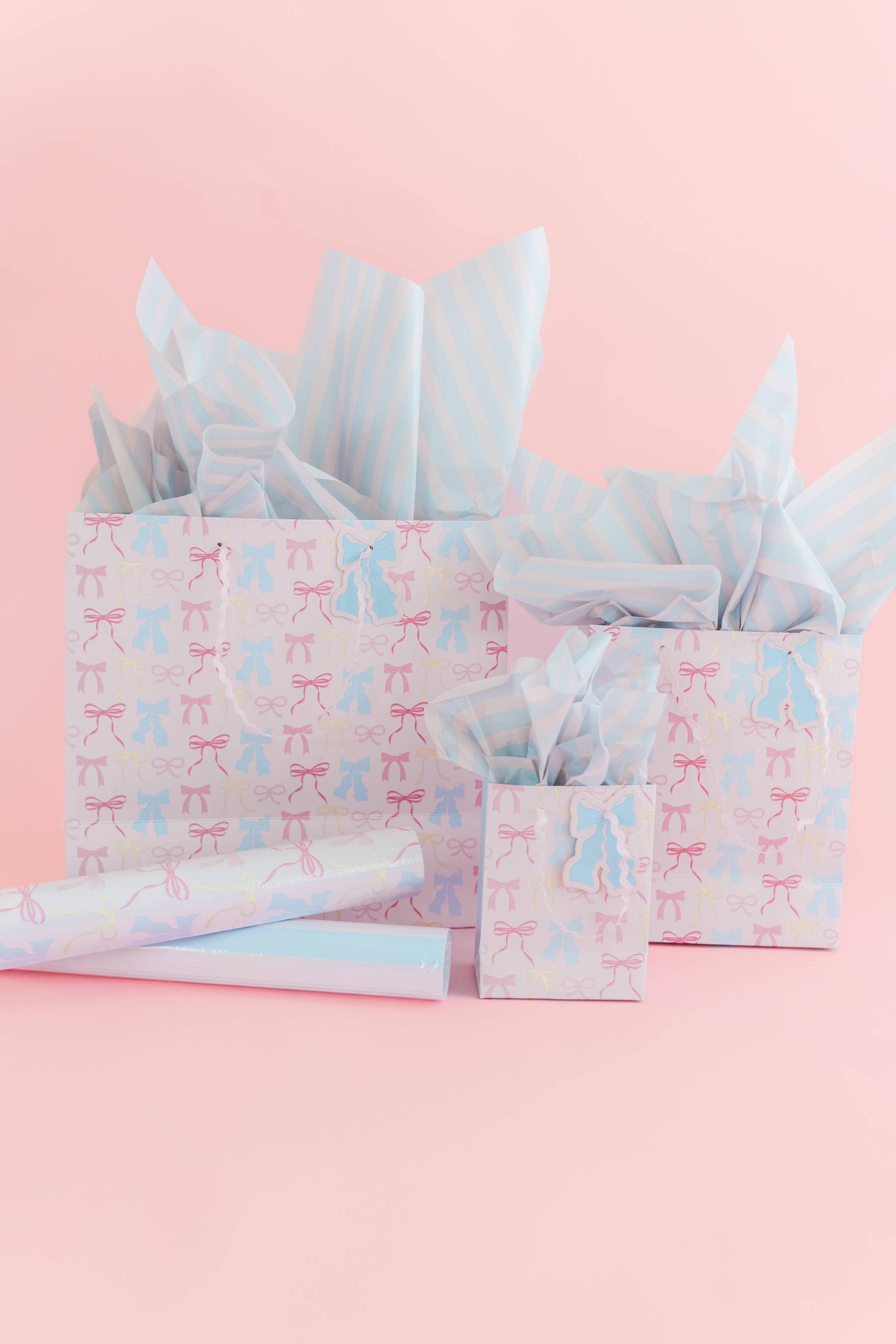 Rock Paper Scissors – wholesale Tissue paper – Pastel Blue/Blush Stripe Tissue Paper - Pack of 8 Sheets2