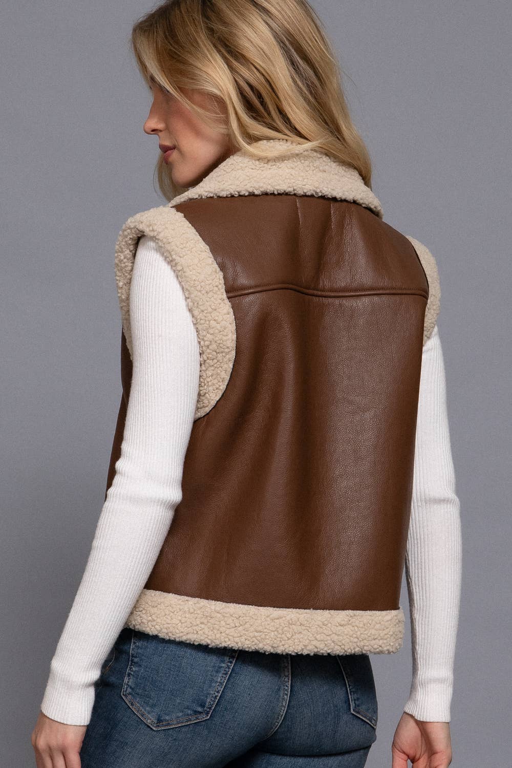 Active Basic | Active USA – wholesale Outerwear Vest - Women’s – Faux Leather Inner Fur Vest11