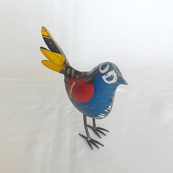 Everyday Artifact - Wholesale Sculpture - Bluebird Bird Recycled Metal Animal5