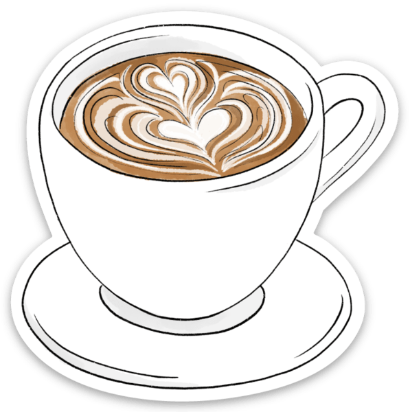 Elyse Breanne Design – wholesale Klistermärke – Klistermärke med latteart, 6,4 x 6,4 cm1