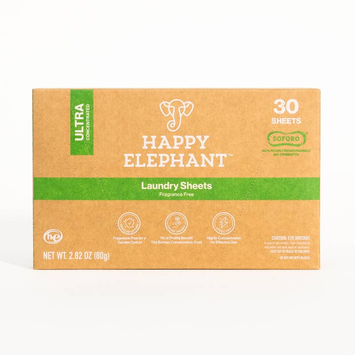Laundry Detergent Sheets (Unscented) - 30 Count | 30 Loads for wholesale by Happy Elephant