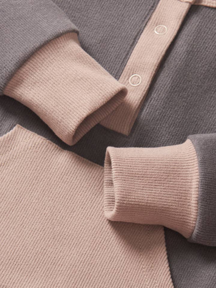 Little Bipsy - Wholesale Jumpsuit - Baby - Colorblock Ribbed Romper - Graphite7