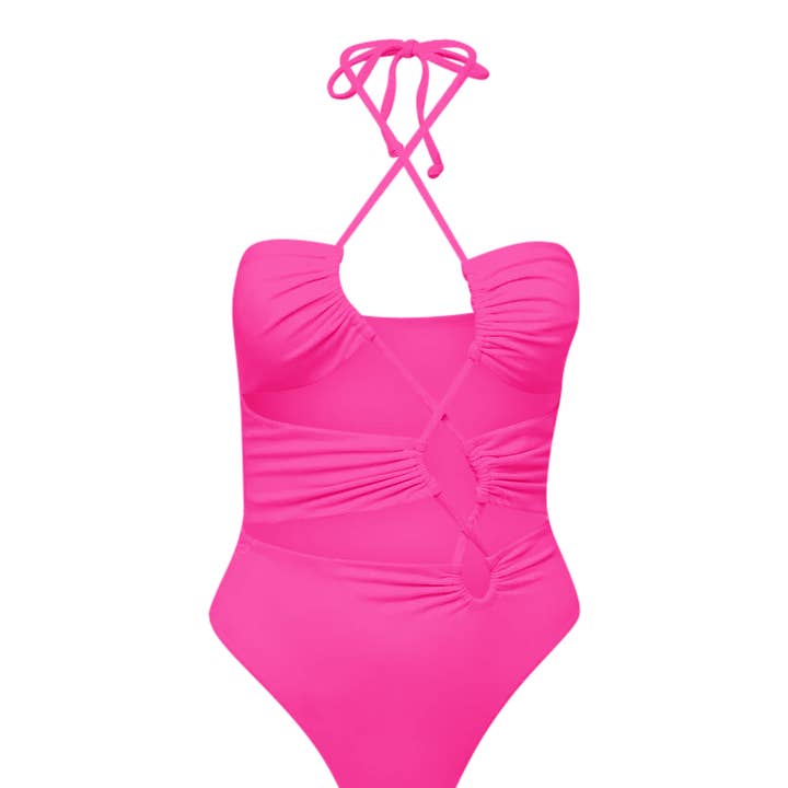 SJU ONE PIECE - ROSA CHOCKERANDE för wholesale av NAKEDSWIM