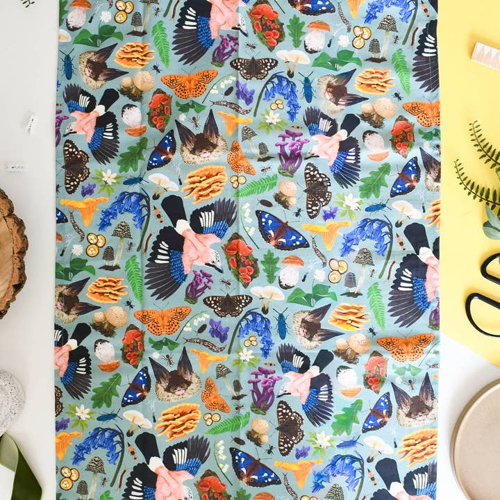 Ferne Creative - Wholesale Tea Towel - Ancient Woodland Flora & Fauna Tea Towel2