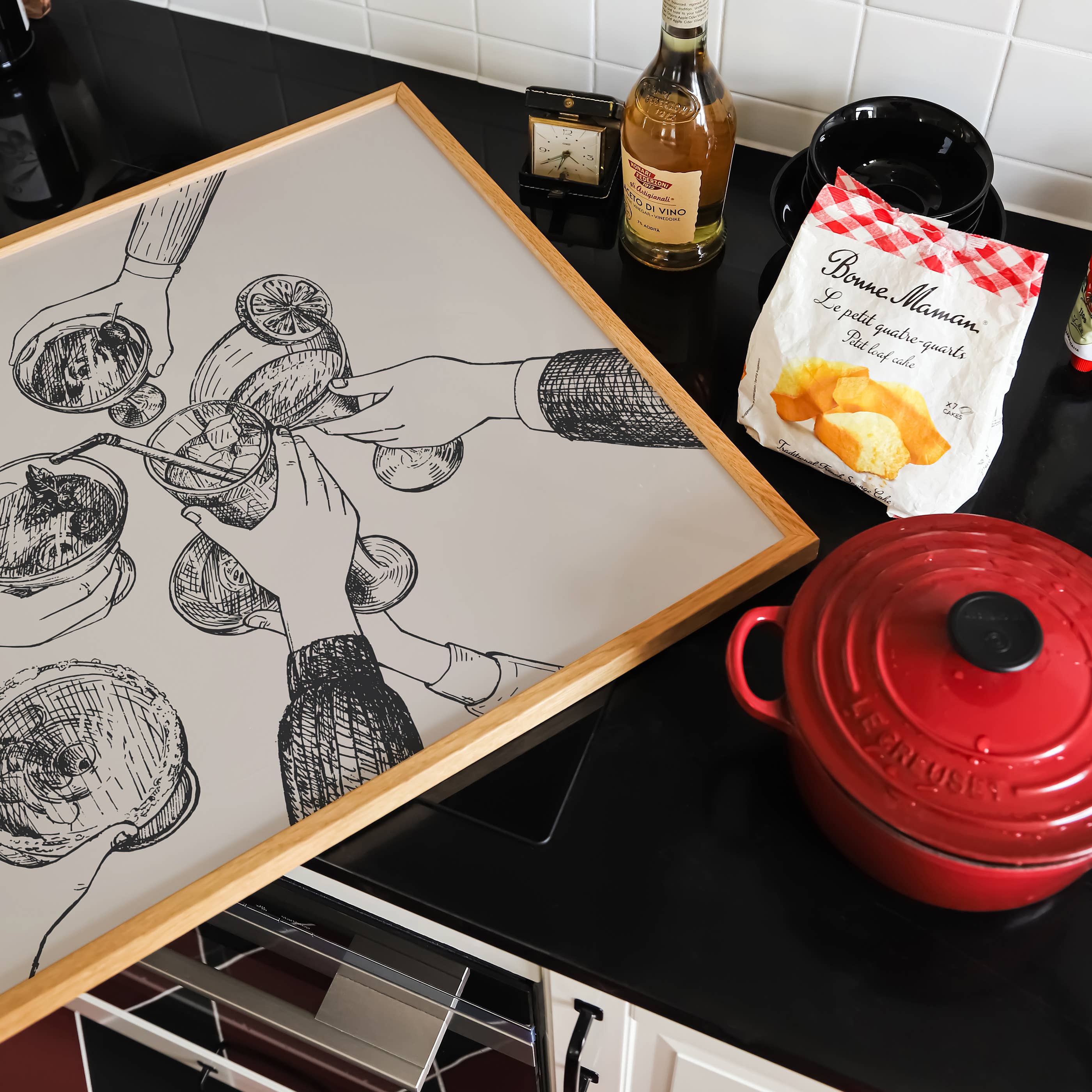 KIKIANDNIM - Wholesale Art Print - Bar Cart Wall Art Print | Cheers Hands Tan | Home Decor3