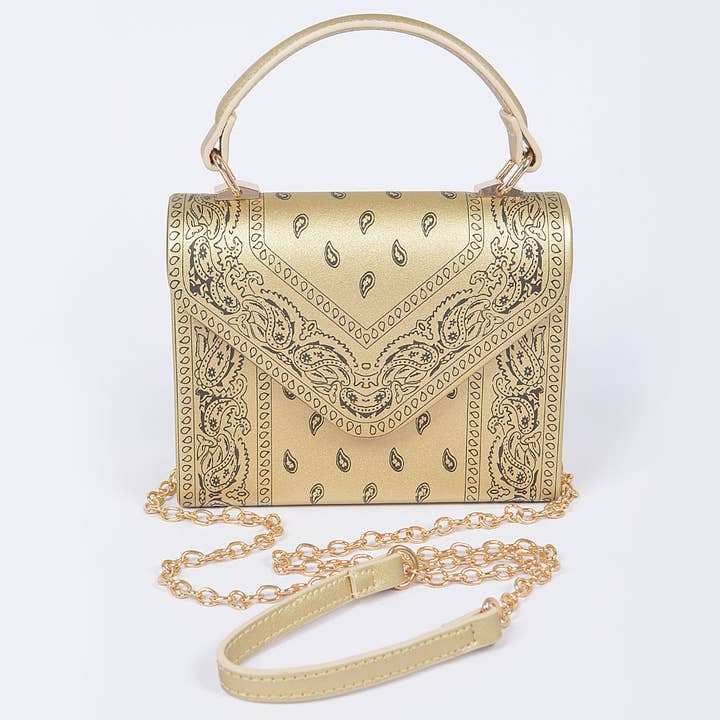 3AM BY H&D ACCESSORIES - Wholesale Crossbody Bag - Women's - Bandana Print Handle Cross Body Bag
