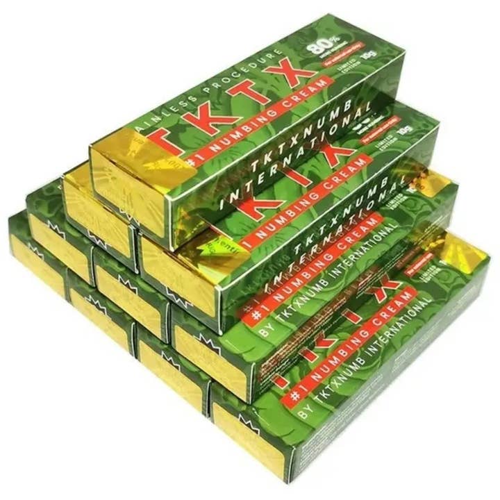 Tktx - Vente Pommades/soins pour tatouage - Crème anesthésiante verte Tktx 80 % (la plus forte)