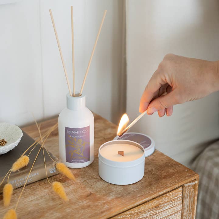 MIAMI + CO. - Wholesale Travel candles - Flamin Galah - Tin Candle