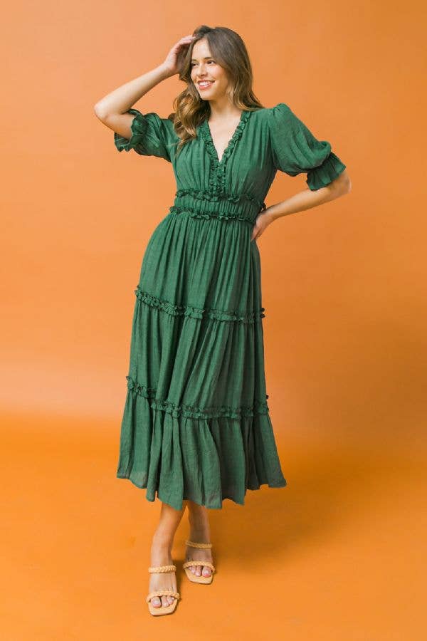 MELONE Ein solides Midikleid-AD2515 für den Großhandel auf Faire10