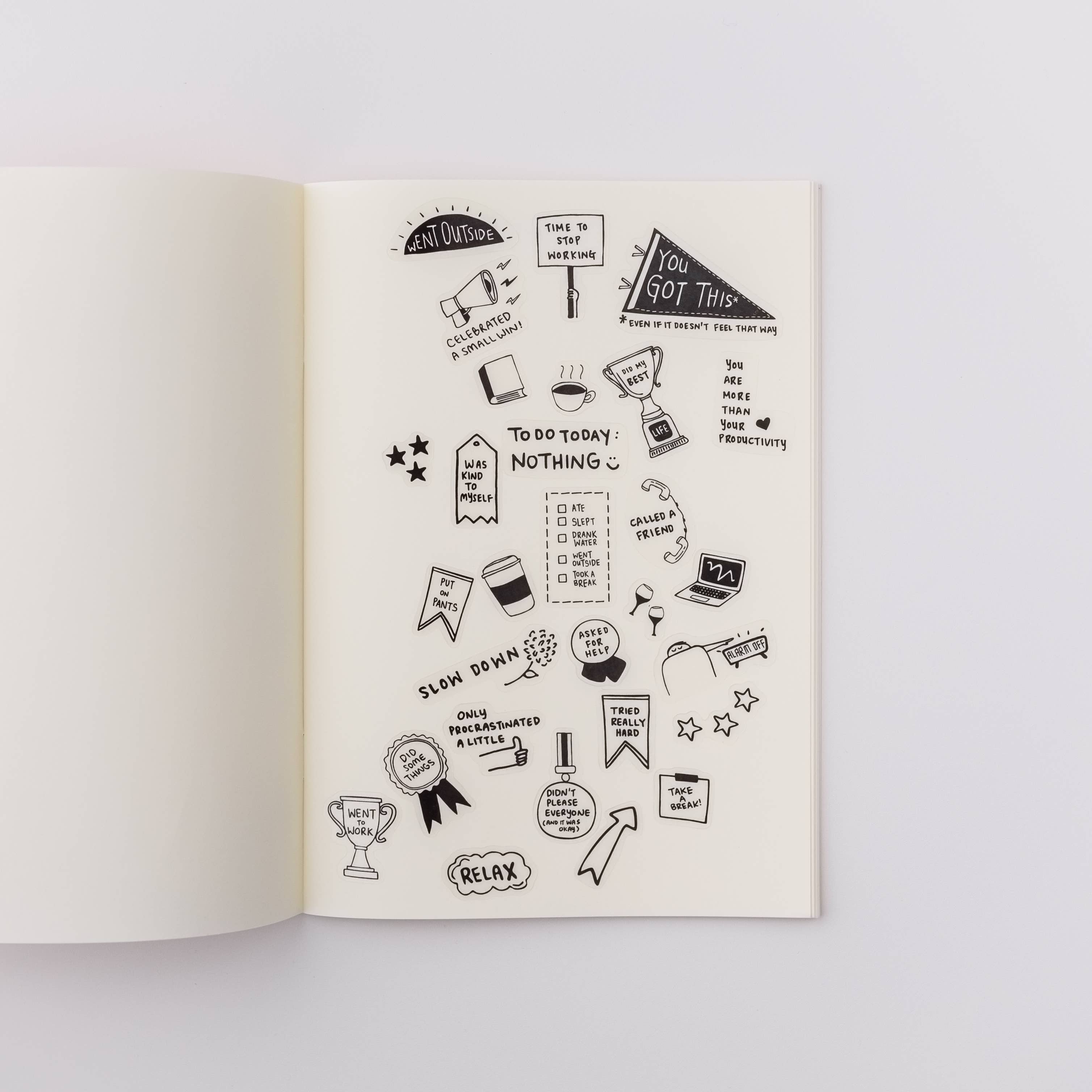 Kwohtations - Wholesale Sticker - Self Care Sticker Sheet - Transparent Planner Stickers1