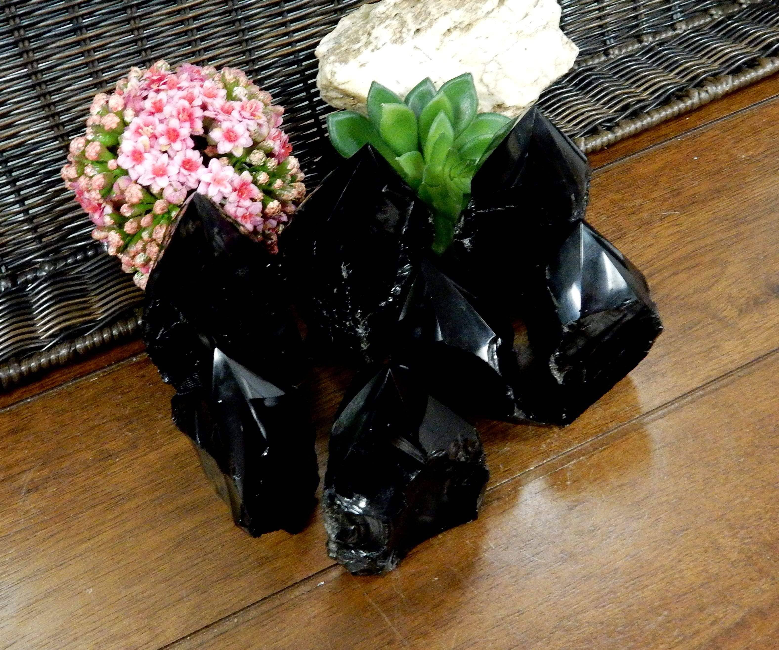 Rock Paradise - Wholesale Spiritual Stone/Crystal - Crystal Black Obsidian Semi Polished Points By Weight9