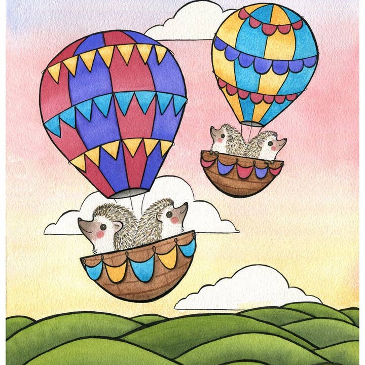 Hérisson dans les montgolfières pour la vente par Danielle V Designs