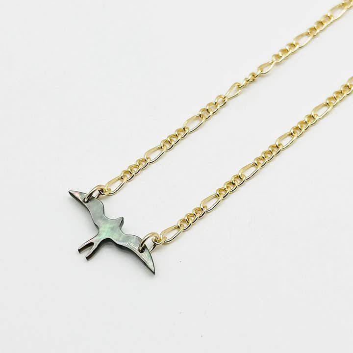 Figaro Chain Iwa Bird Necklace for wholesale by Driftwood Dreams Hawai'i