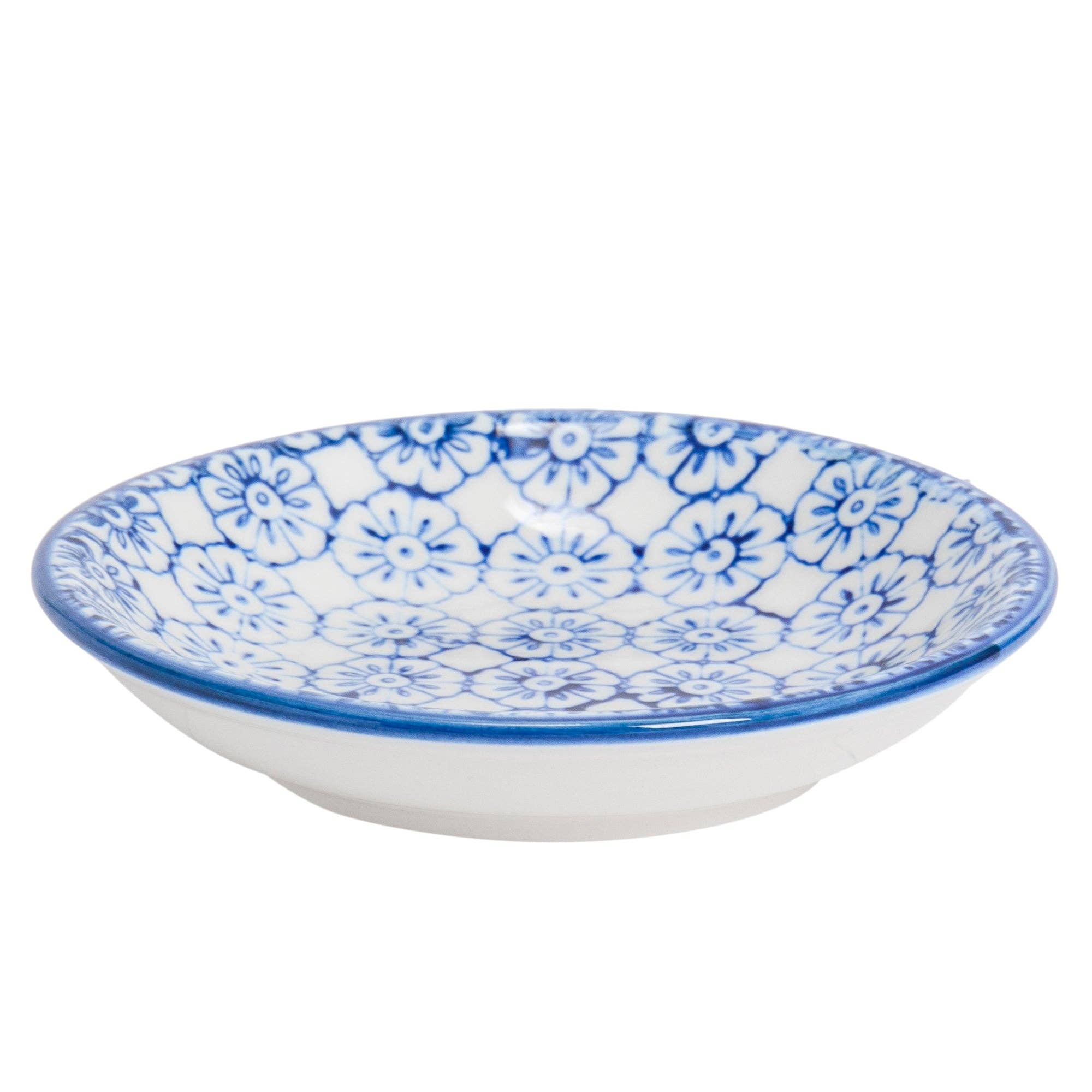 Rinkit Pty Ltd - Wholesale Dish - Nicola Spring Hand-Printed Sauce Dish - 10cm - Navy0