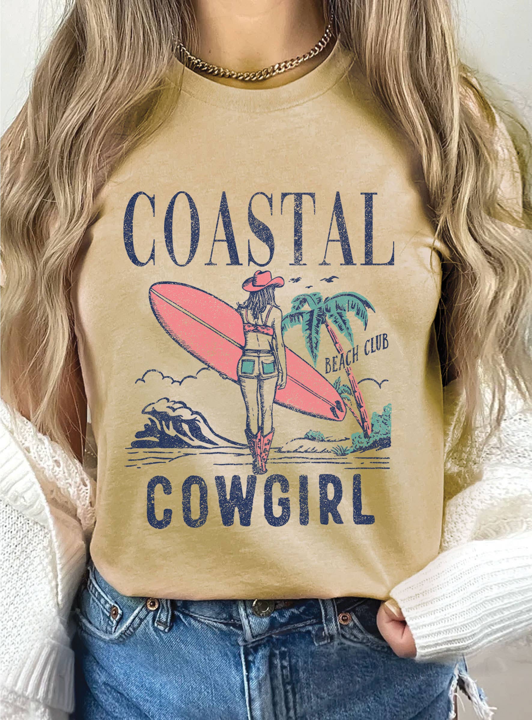 Rustee Clothing - Wholesale Screen Printed T-Shirt - Women's - COASTAL COWGIRL BEACH CLUB GRAPHIC TSHIRTS 3