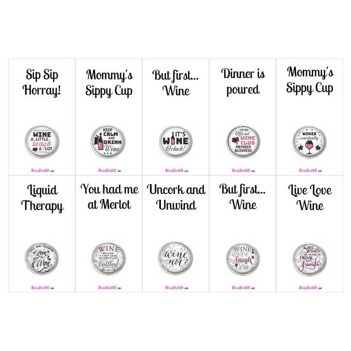 Say It In A Snap - Cartão temático de vinho com opção de pressão por atacado de Say It in A Snap Jewelry