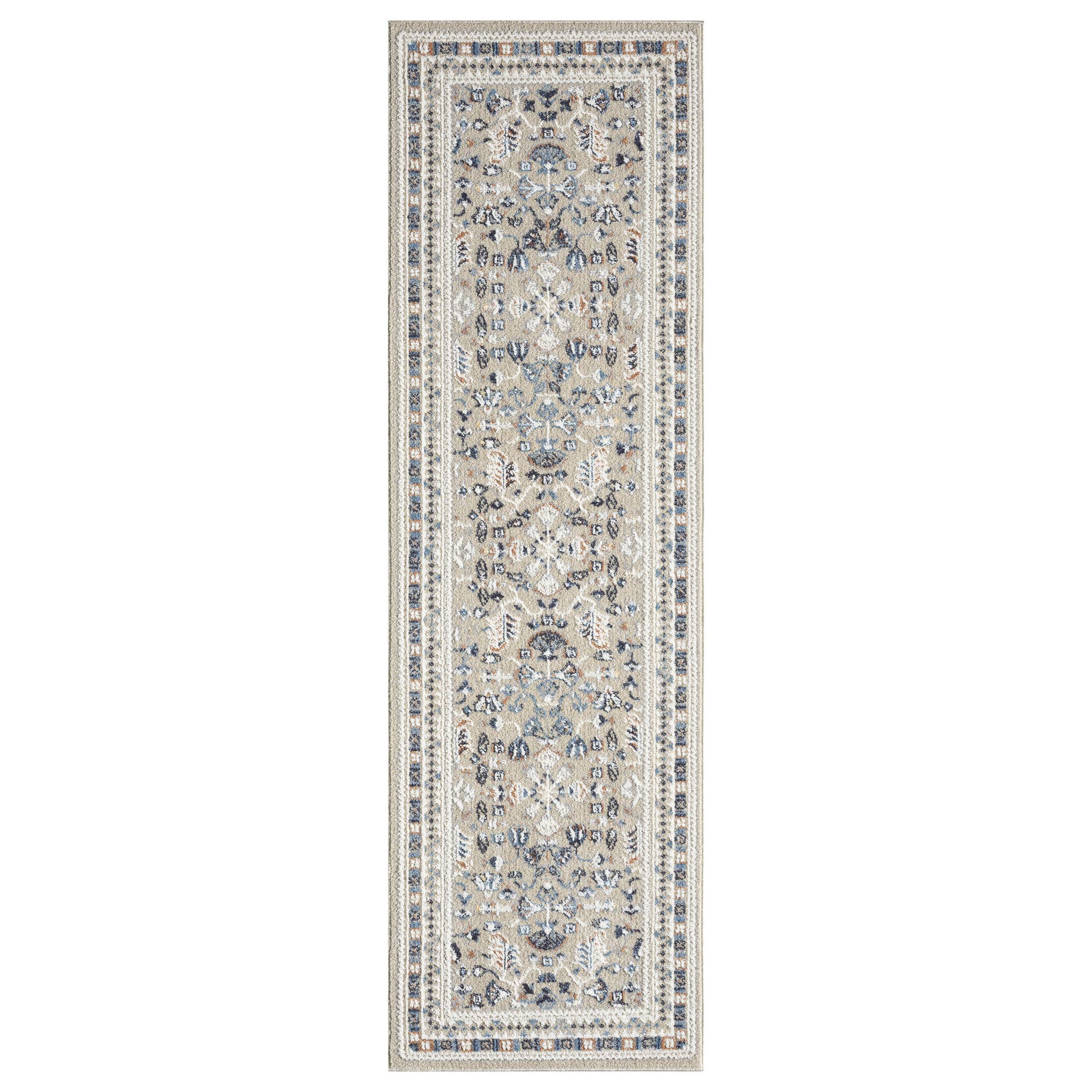 LR Home - Vente Tapis - Tapis d'intérieur moderne lavable bleu/beige0
