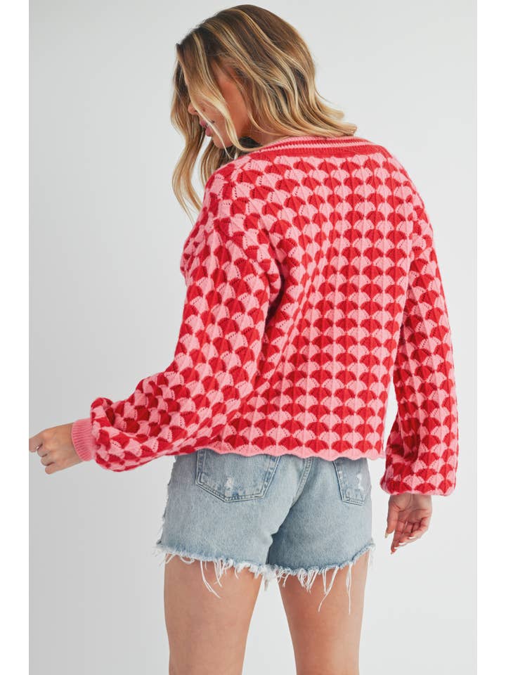 Pink Red 3210EK Fantasia Cardigan 1 for wholesale on Faire9