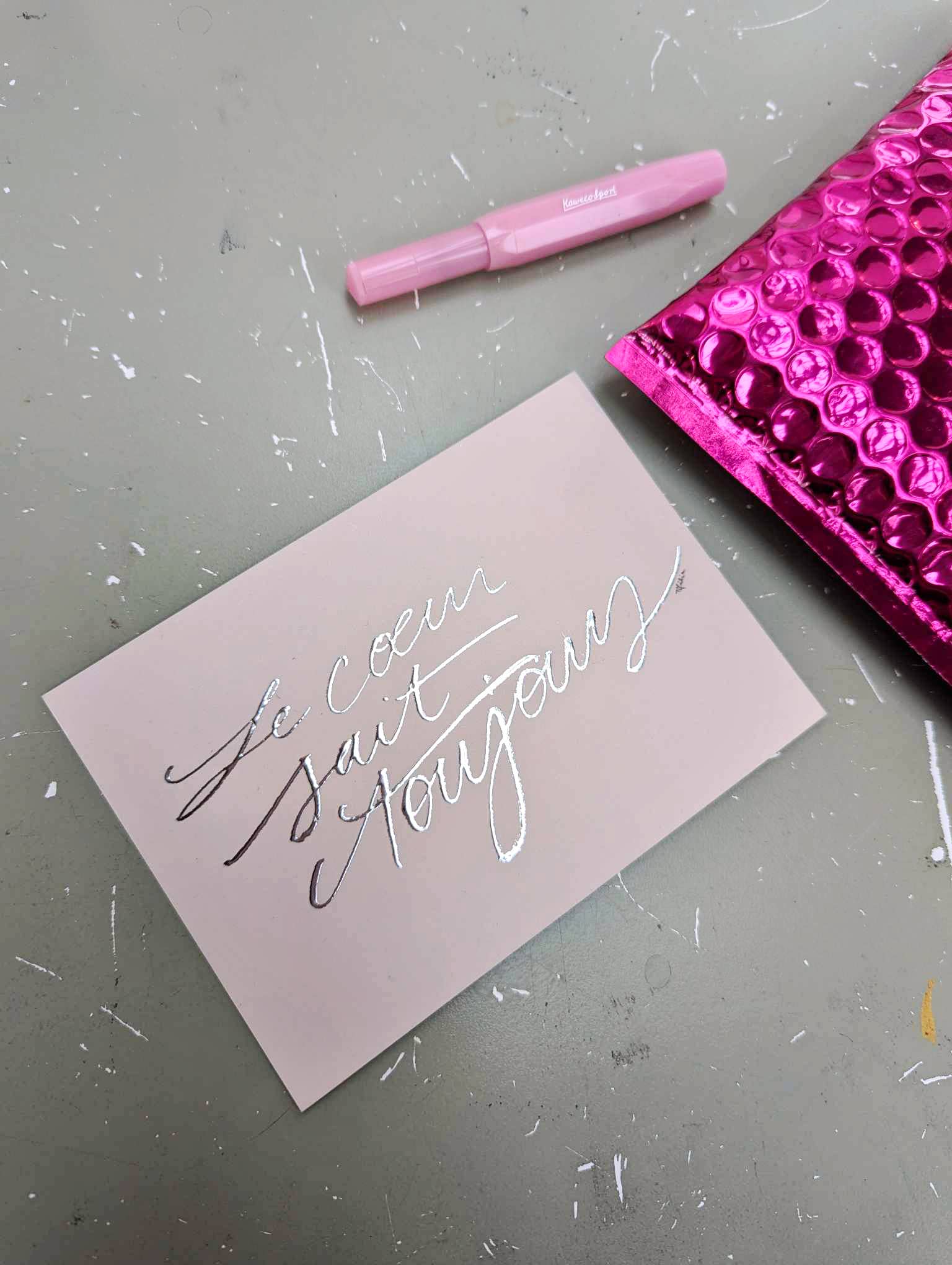 Tifalia - Wholesale Postcard - Silver card "The heart always knows"2