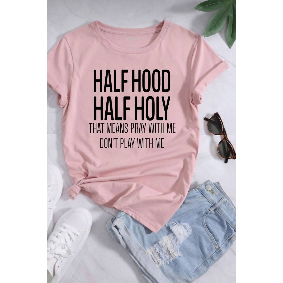 Polar bee - Wholesale Screen Printed T-Shirt - Women's - HALF HOOD HALF HOLY GRAPHIC TEE 4