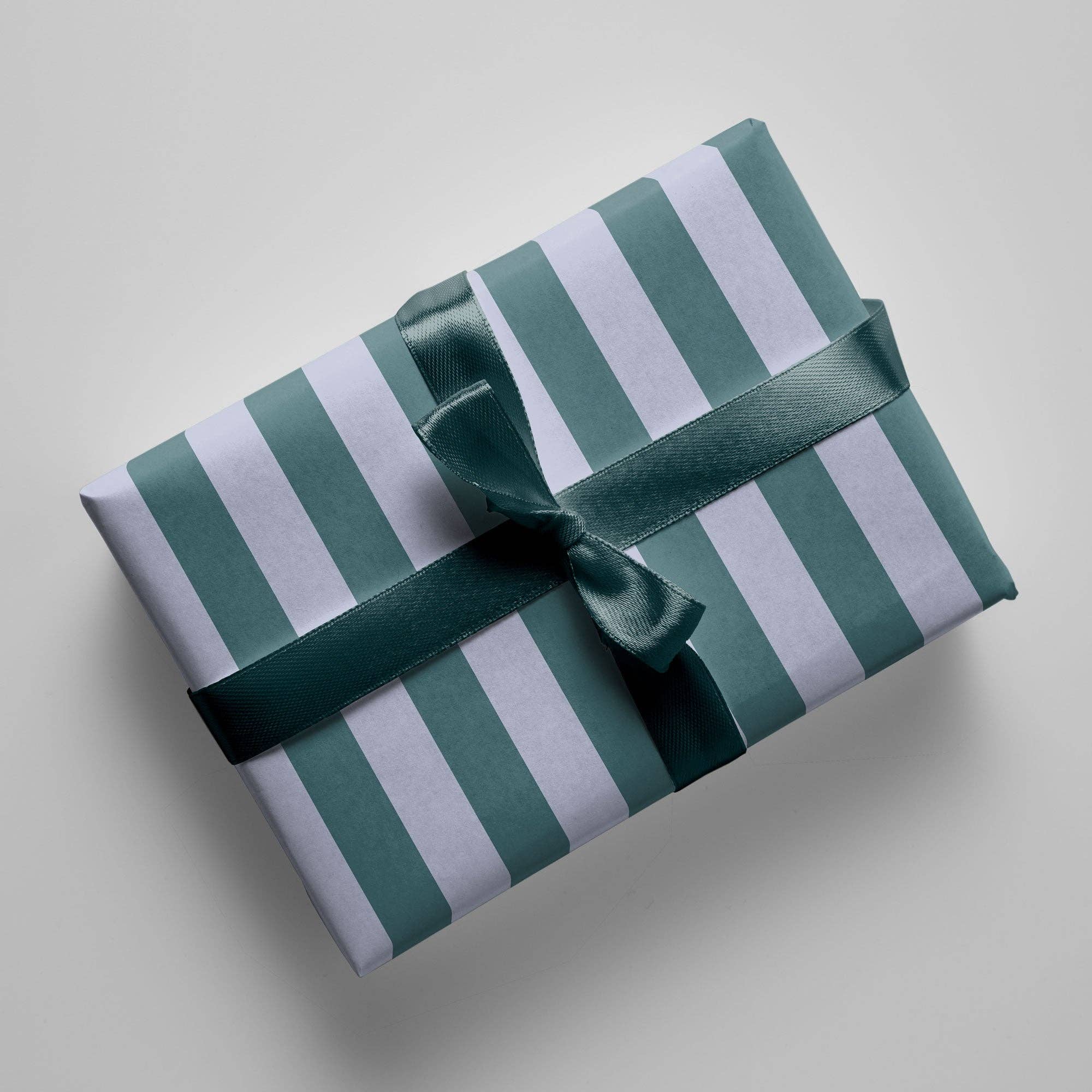 Naturbedacht – papel de embrulho por atacado – Papel de embrulho com listras verdes e lilás - n.º 2462