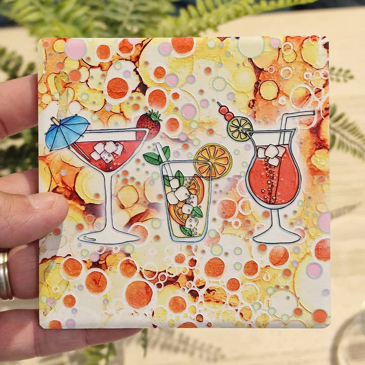50-C 3 Cocktails Coaster for wholesale by By Jo Crafts