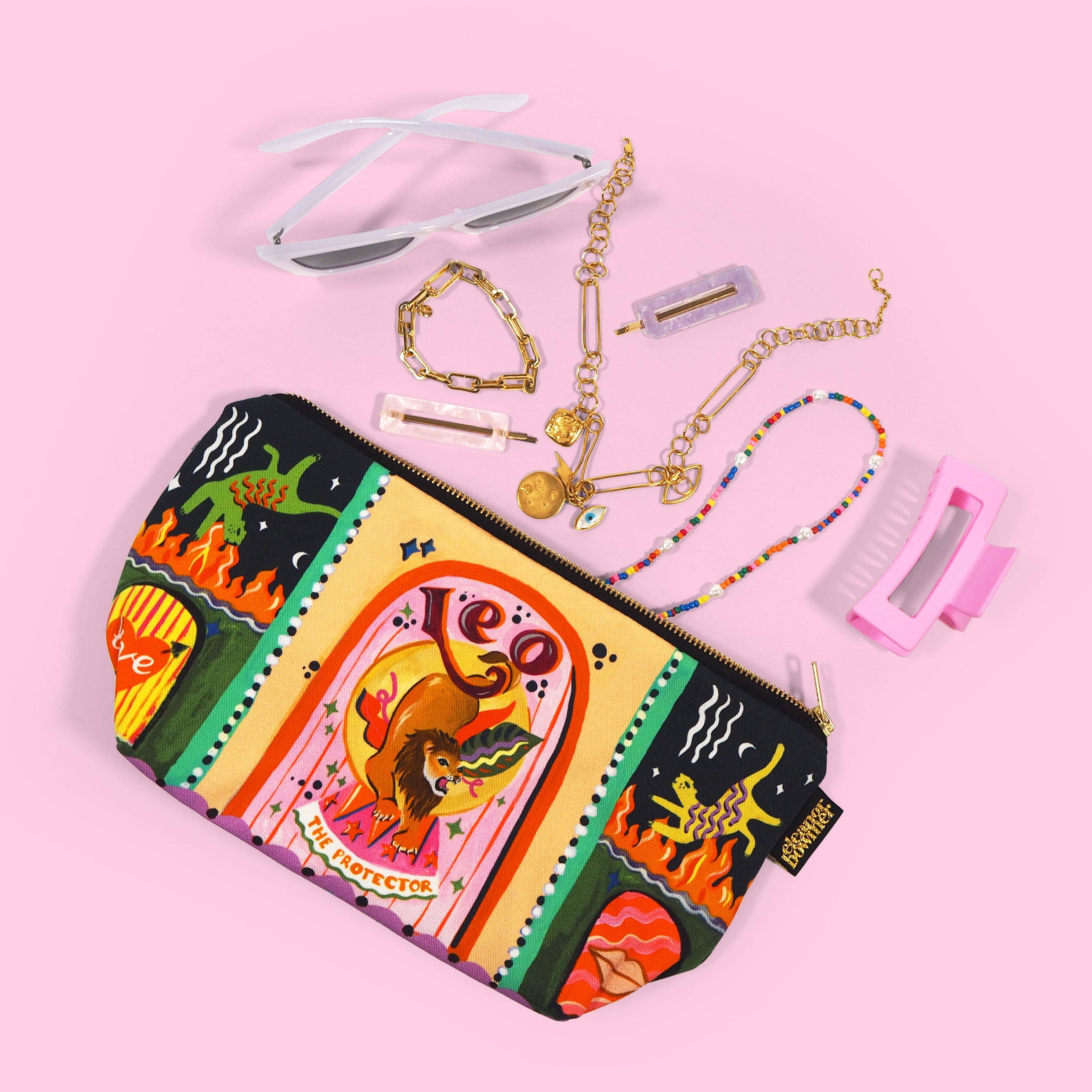 Eleanor Bowmer – wholesale Make-up/cosmetic bag – Leo Zodiac Zip Bag1
